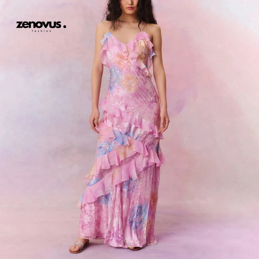 ZENOVUS Floral Ruffle Dress